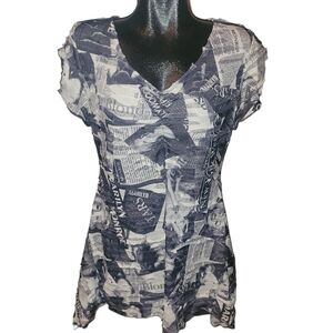 Le Grenier Black & White Marilyn Monroe Print Short Sleeve Dress L